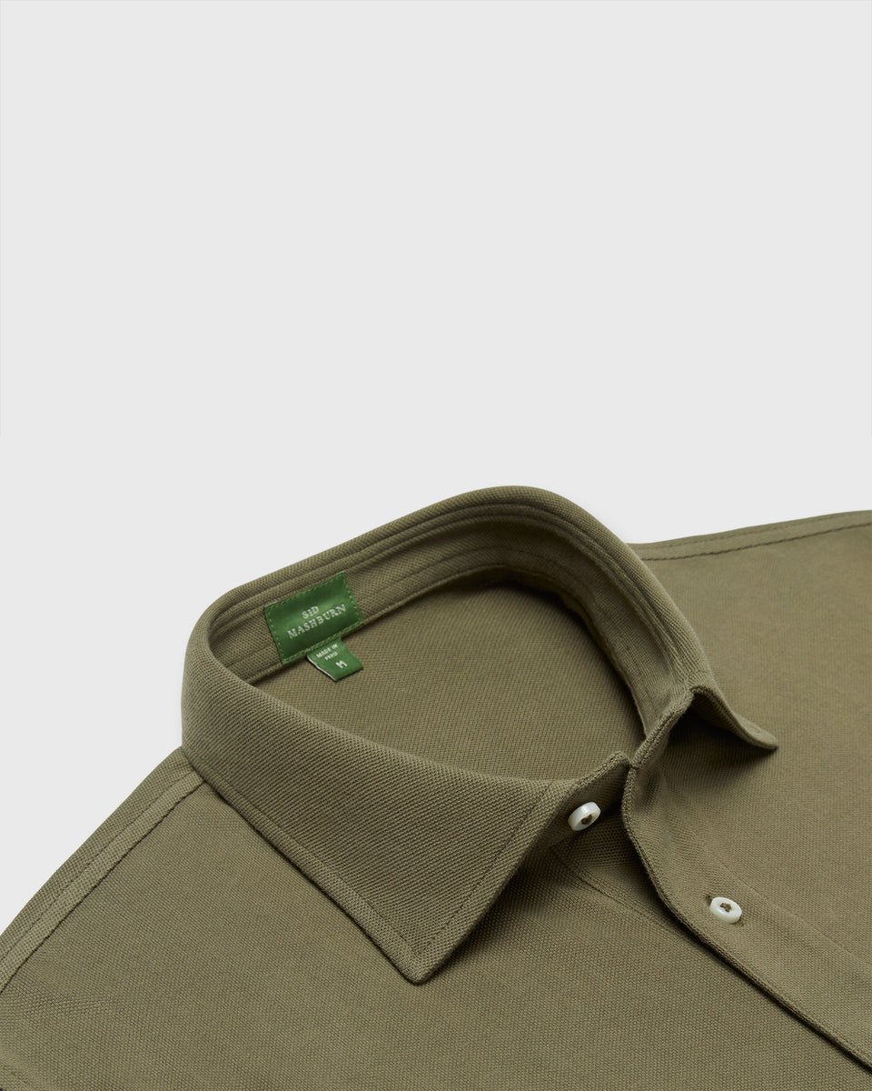 Short-Sleeved Polo in Olive Pima Pique | Shop Sid Mashburn