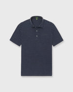 Load image into Gallery viewer, Short-Sleeved Polo in Heather Denim/Heather Graphite Stripe Pima Pique