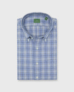 Load image into Gallery viewer, Button-Down Sport Shirt in Sky/Bone/Navy Plaid Brushed Plainweave