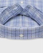 Load image into Gallery viewer, Button-Down Sport Shirt in Sky/Bone/Navy Plaid Brushed Plainweave