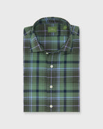 Load image into Gallery viewer, Spread Collar Sport Shirt in Olive/Navy/Lavender Plaid Poplin