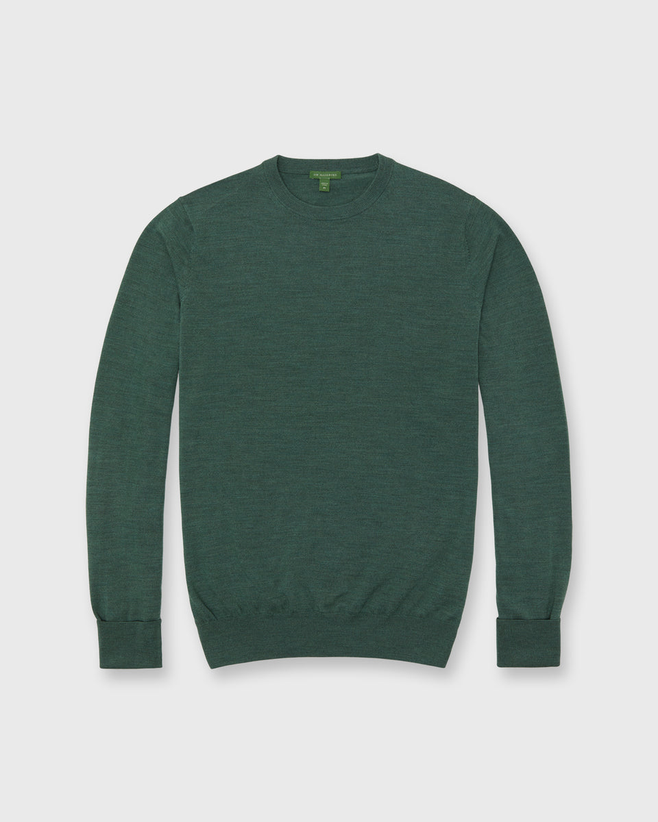 Fine-Gauge Crewneck Sweater in Lovat Escorial Wool | Shop