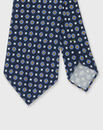 Load image into Gallery viewer, Silk Print Tie in Airforce/Sky/Gold Foulard