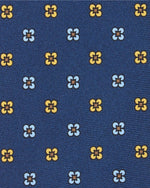 Load image into Gallery viewer, Silk Print Tie in Navy/Gold/Sky Flower