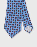 Load image into Gallery viewer, Silk Print Tie in Sky/Raspberry/Navy Foulard
