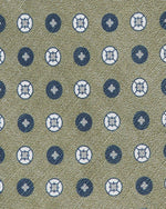 Load image into Gallery viewer, Silk/Linen Print Tie in Sage/Navy/Bone Geo Dot