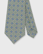 Load image into Gallery viewer, Silk Print Tie in Lovat/Blue/Smoke Kaleidoscope