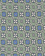 Load image into Gallery viewer, Silk Print Tie in Lovat/Blue/Smoke Kaleidoscope