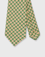 Load image into Gallery viewer, Linen Print Tie in Green/Butter/Orange Flower