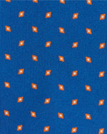 Load image into Gallery viewer, Silk Print Tie in Blue/Orange Diamond