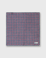Load image into Gallery viewer, Linen Print Pocket Square in Navy/Red/Cream Foulard