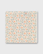 Load image into Gallery viewer, Linen Print Pocket Square in Cream/Orange Floral