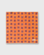 Load image into Gallery viewer, Linen Print Pocket Square in Orange/Red Medallion