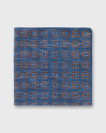 Load image into Gallery viewer, Cotolino Print Pocket Square in Navy/Umber/Sky Medallion
