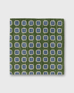 Load image into Gallery viewer, Cotolino Print Pocket Square in Sea Moss/Navy/Cream Medallion