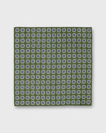 Load image into Gallery viewer, Cotolino Print Pocket Square in Sea Moss/Navy/Cream Medallion