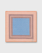 Load image into Gallery viewer, Linen/Cotton Print Pocket Square in Melon/Blue/Bone Mosaic