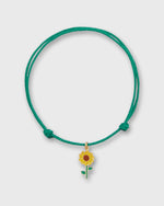 Load image into Gallery viewer, Sunflower Charm Bracelet in Gold/Assorted Color Cord