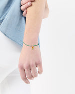 Load image into Gallery viewer, Sunflower Charm Bracelet in Gold/Assorted Color Cord