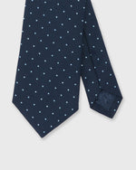 Load image into Gallery viewer, Irish Poplin Tie in Navy/Sky Pin Dot