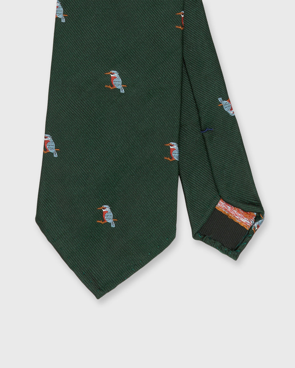 Silk Club Tie in Hunter/Blue/Orange Kingfisher | Shop Sid Mashburn