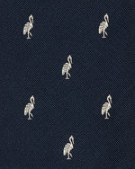 Load image into Gallery viewer, Silk Club Tie in Navy/Bone Crane