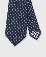 Load image into Gallery viewer, Silk Club Tie in Navy/Bone Knot
