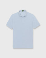 Load image into Gallery viewer, Court Polo in Heather Pale Blue Pima Pique