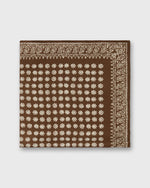Load image into Gallery viewer, Medium Hand-Rolled Silk Scarf in Brown/Ivory Floral Bandana