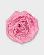 Load image into Gallery viewer, Medium Hand-Rolled Silk Scarf in Pink/Ivory Floral Bandana