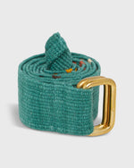Load image into Gallery viewer, Hand-Loomed D-Ring Belt in Sage Tribal