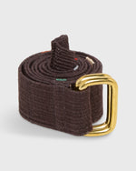 Load image into Gallery viewer, Hand-Loomed D-Ring Belt in Brown Tribal