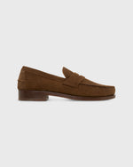 Load image into Gallery viewer, Handsewn Penny Loafer in Chocolate Suede