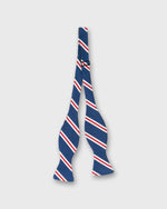 Load image into Gallery viewer, Silk Bow Tie in French Blue/Red Banks Stripe