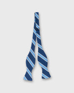 Load image into Gallery viewer, Silk Bow Tie in Navy/Cobalt Crescent Stripes