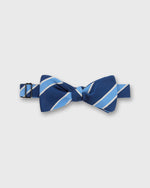 Load image into Gallery viewer, Silk Bow Tie in Navy/Cobalt Crescent Stripes