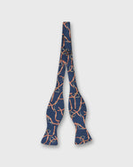 Load image into Gallery viewer, Silk Bow Tie in Navy Stirrups