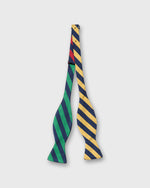 Load image into Gallery viewer, Silk Bow Tie in Navy Quad Stripes