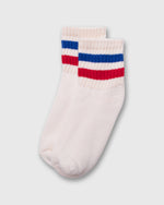 Load image into Gallery viewer, Retro Stripe Quarter Crew Socks in Royal/Red