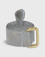 Load image into Gallery viewer, D-Ring Belt in Black/Royal Glen Plaid