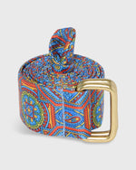 Load image into Gallery viewer, D-Ring Belt in Royal/Orange Alana Geometric