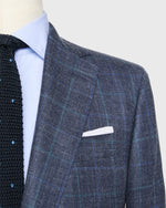 Load image into Gallery viewer, Virgil No. 2 Jacket in Navy/Blue/Aegean Windowpane Twill