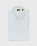 Load image into Gallery viewer, Spread Collar Dress Shirt in Sky/Green Graph Check Poplin