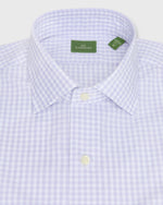 Load image into Gallery viewer, Spread Collar Dress Shirt in Lavender Gingham Poplin