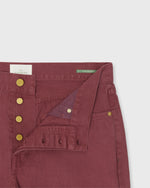 Load image into Gallery viewer, Slim Straight 5-Pocket Pant in Beet Canvas