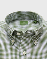 Load image into Gallery viewer, Button-Down Sport Shirt in Olive Small Gingham Poplin