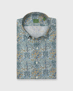 Load image into Gallery viewer, Button-Down Sport Shirt in Spruce/Maize/Navy Pheasant Garden Liberty Fabric