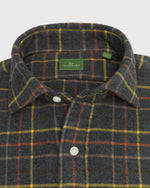 Load image into Gallery viewer, Spread Collar Sport Shirt in Graphite/Maize/Maple Tattersall Flannel