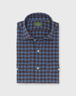 Load image into Gallery viewer, Work Shirt in Lapis/Brown Gingham Flannel