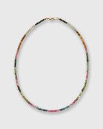 Load image into Gallery viewer, Tiny Beaded 14K Gold Necklace in Rainbow Tourmaline